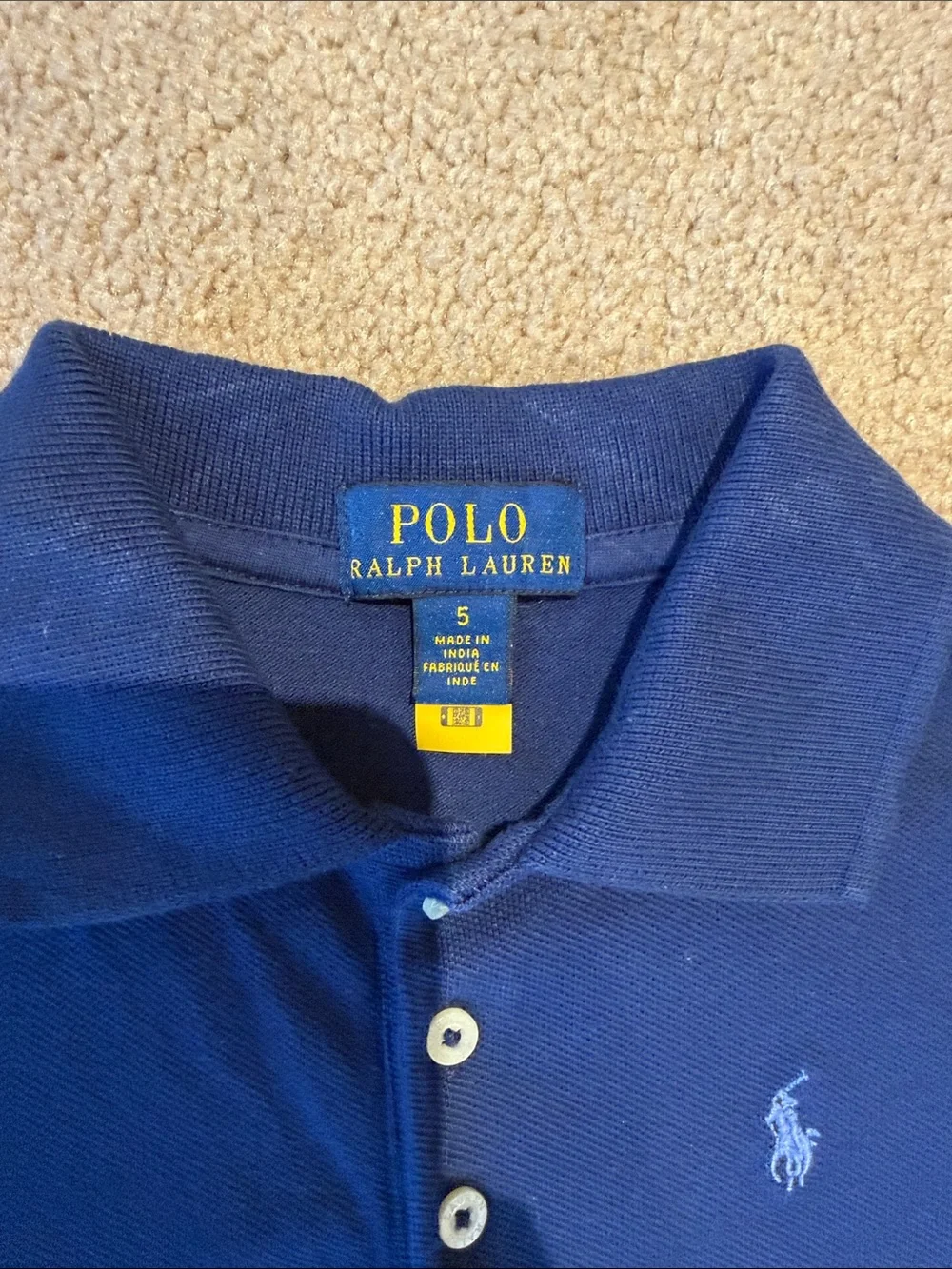 Ralph Lauren Navy Girls Polo Dress with Embroidered Pony